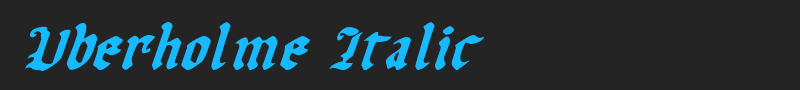 Uberholme Italic font